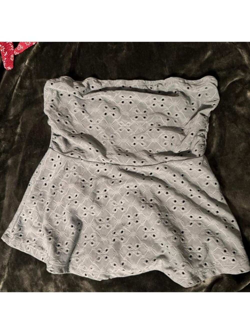 light mint green eyelet tube top, super super cute and perfect for class